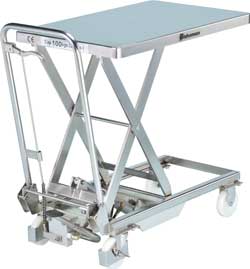 Table élévatrice inox hydraulique mobile manuelle