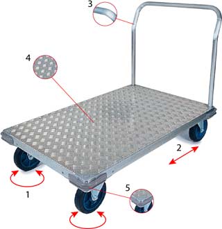 Chariot modulable en aluminium