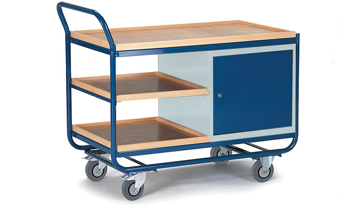 Chariot d'atelier avec armoire en acier