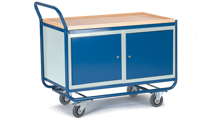 Chariot d'atelier avec armoire double