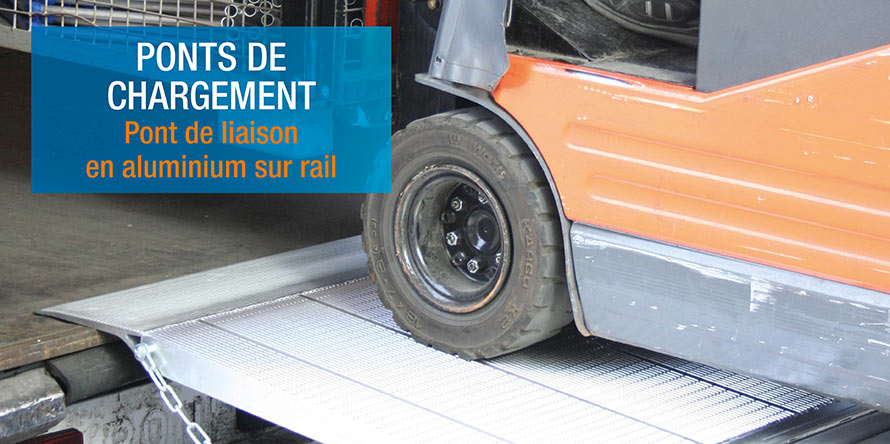 Pont de liaison en aluminium sur rail